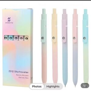 Zennyth Aurora Accent Gel Ink Pens